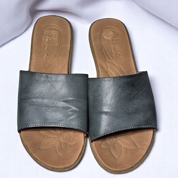 B.O.C. Comfort Slide Sandals Casual Slip On Flats Gray Woman Size 11M Summer - Picture 1 of 6